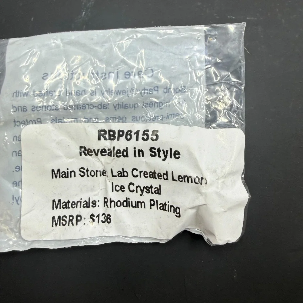 Bomb‎ Party Revealed in Style Lab Lemon Ice Crystal Rhodium Size 6 Ring RBP6155